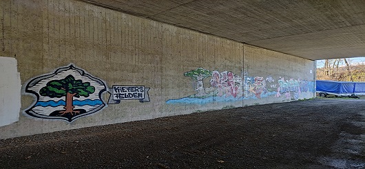 Street Art-Graffiti unter Autobahnbrücke in Kiefersfelden-Oberbayern
